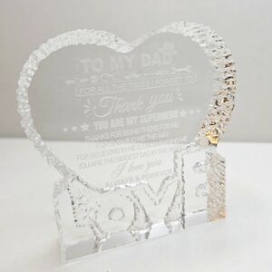 Heart-Shaped Crystal Love My Dad Gifted